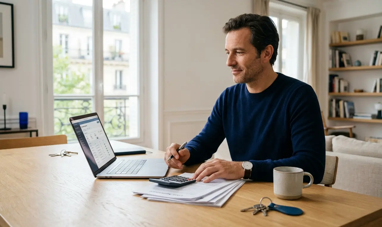 Propriétaire signant une lettre de résiliation de mandat de gestion locative
